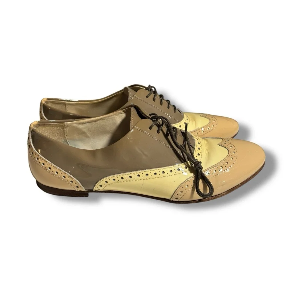 AGL Attilio Giusti Leombruni WINGTIP PATENT LEATHER‎ OXFORD US 7 EU 37.5